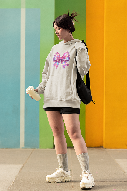 Colorful BOW Hoodie in OFF WHITE for Women: Playful, Stylish, and Bold